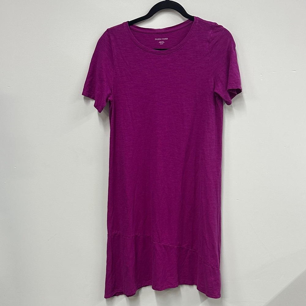Eileen Fisher Magenta Short Sleeve tshirt dress xs